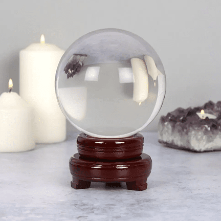 13cm Crystal Ball with Stand - Ziya Blue
