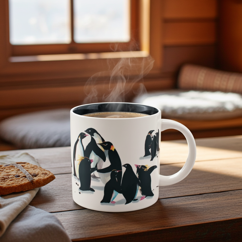 Penguin Party Heat-Changing Coffee Mug