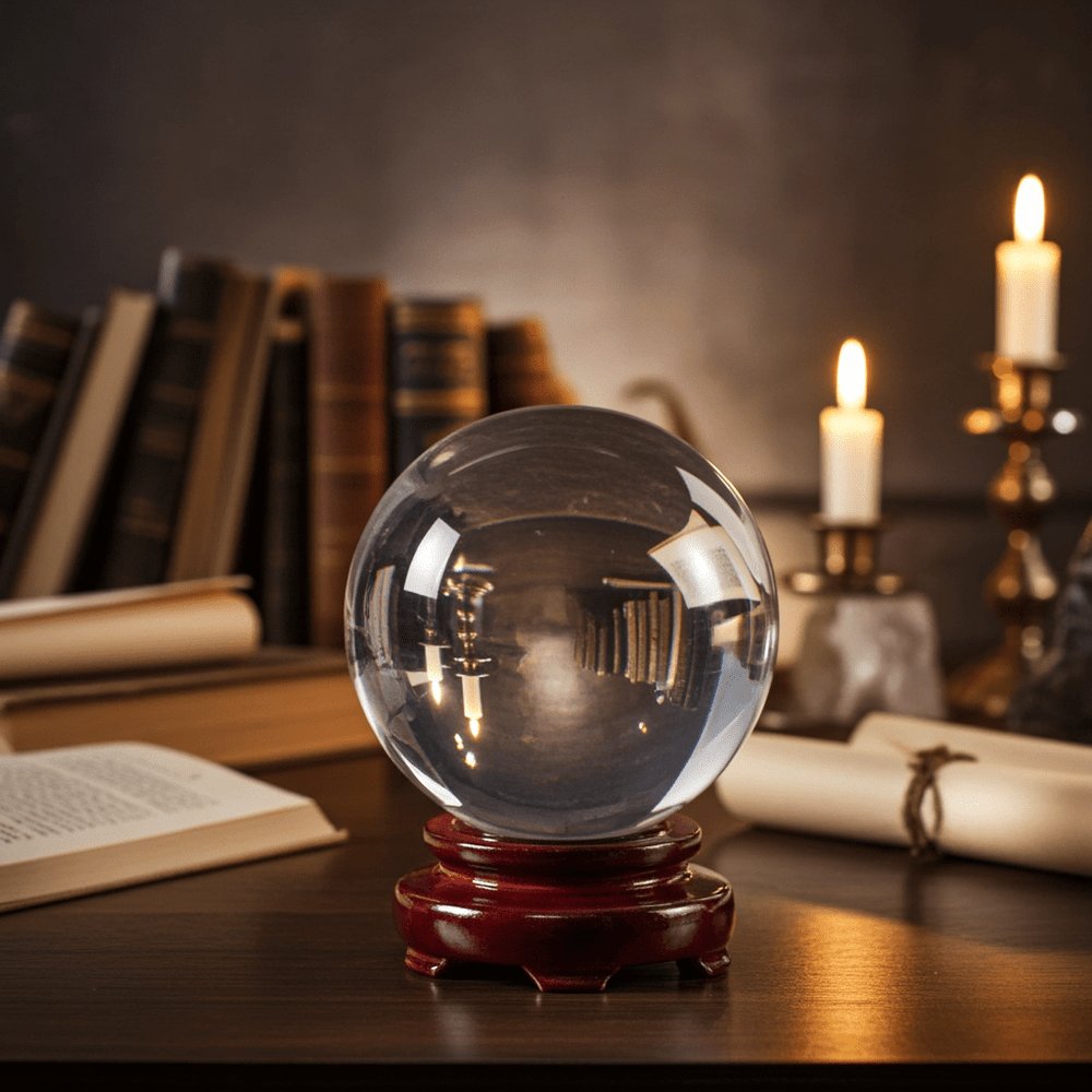 15cm Crystal Ball with Stand - Ziya Blue