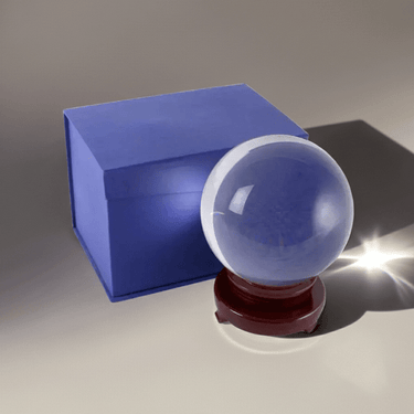 15cm Crystal Ball with Stand - Ziya Blue