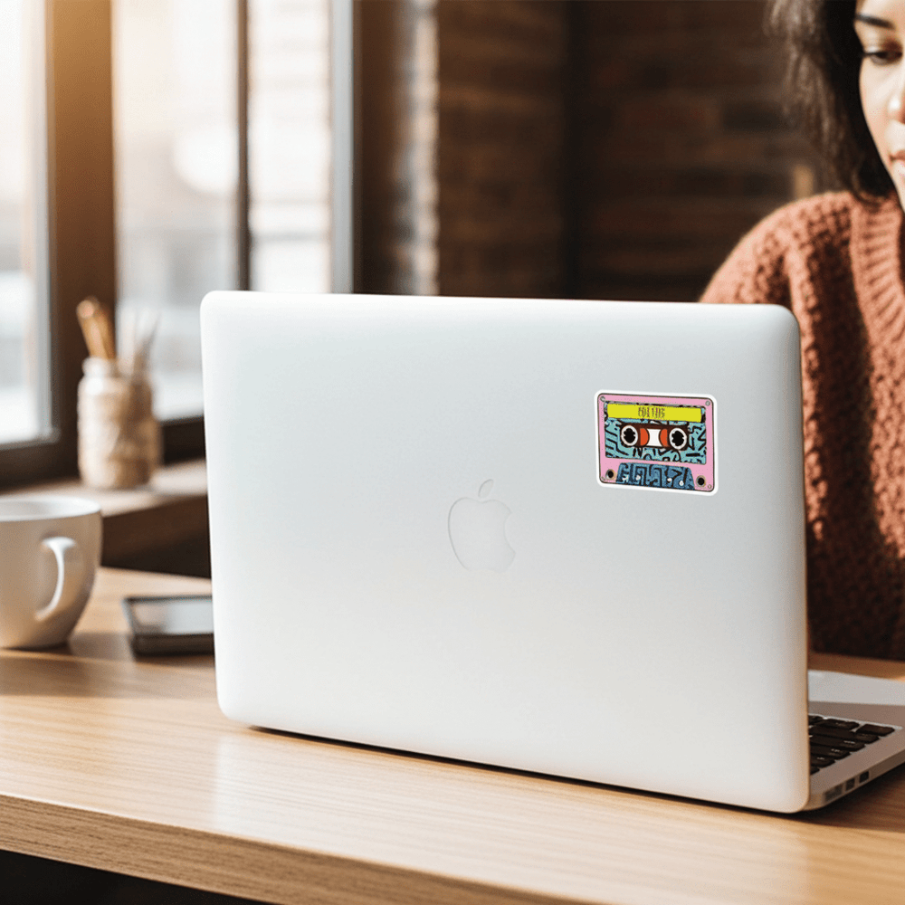 1980s Style Mixtape Vinyl Sticker - Ziya Blue
