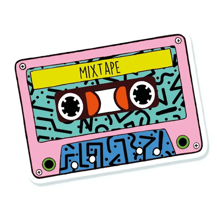 1980s Style Mixtape Vinyl Sticker - Ziya Blue