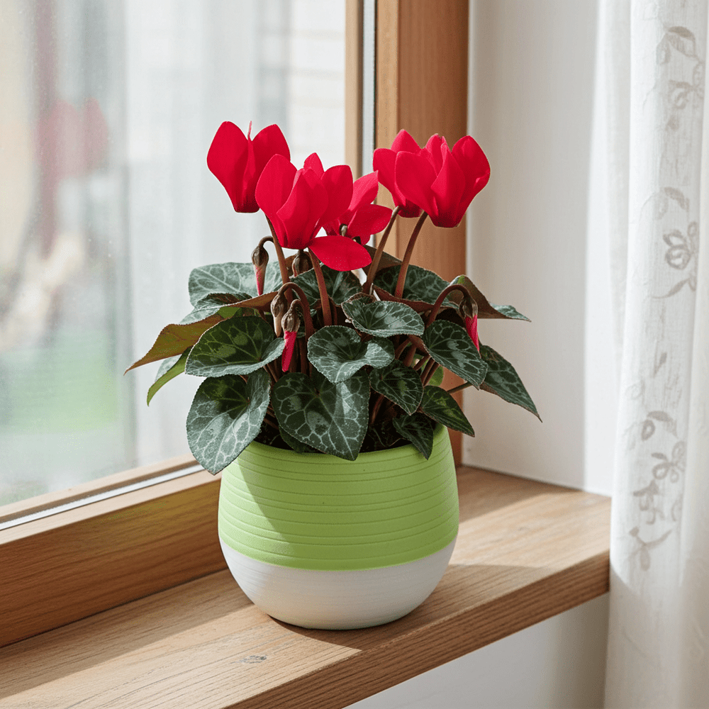 2.5" Cyclamen in Self Watering Pot - Ziya Blue