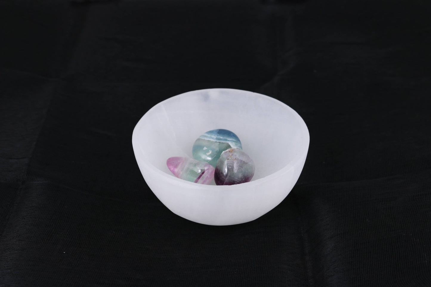 3" Deep Selenite Smudge Bowl - Ziya Blue