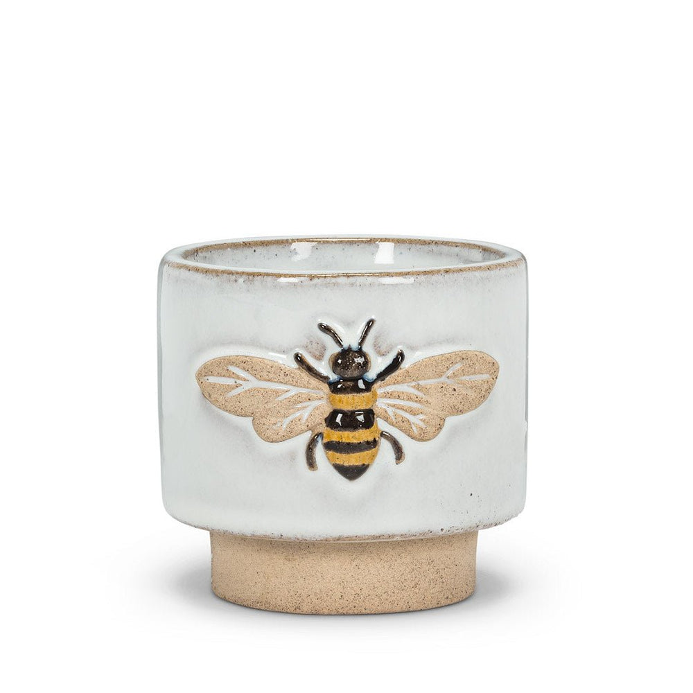 3" Single Emboss Bee Planter - Ziya Blue