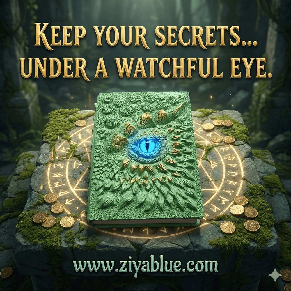 3D Embossed Evil Dragon Eye Notebook 🐉✨ - Ziya Blue
