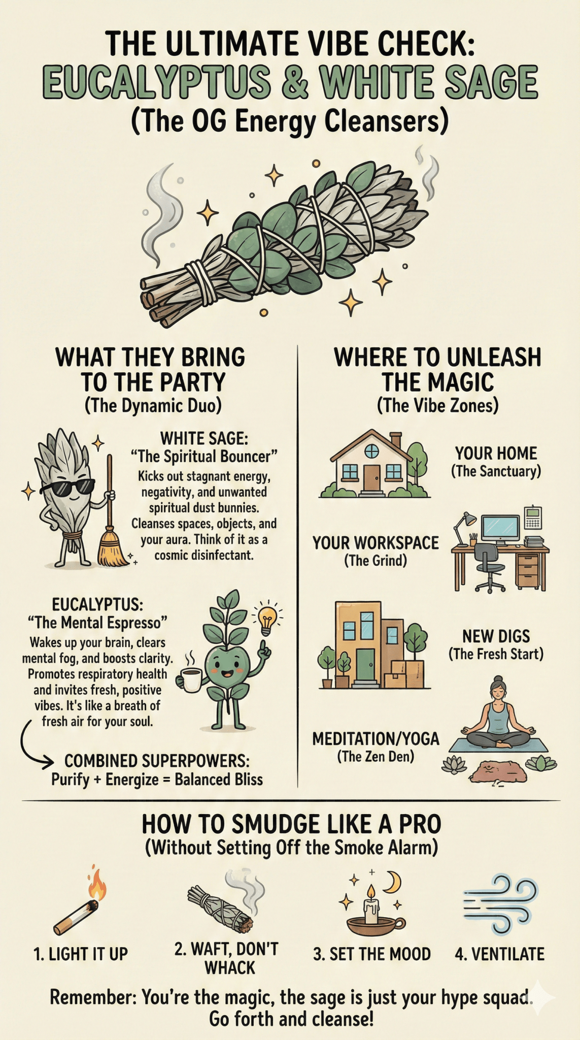 4" Eucalyptus & White Sage Smudge Sticks - Ziya Blue