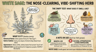 4" Organic White Sage with Flowers + Fairy Dreams 🌿✨ - Ziya Blue