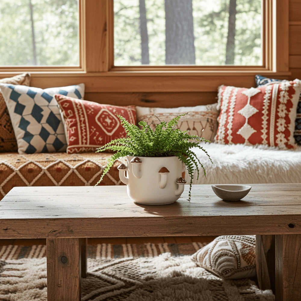 4" Sprouting Mushroom Planter - Ziya Blue