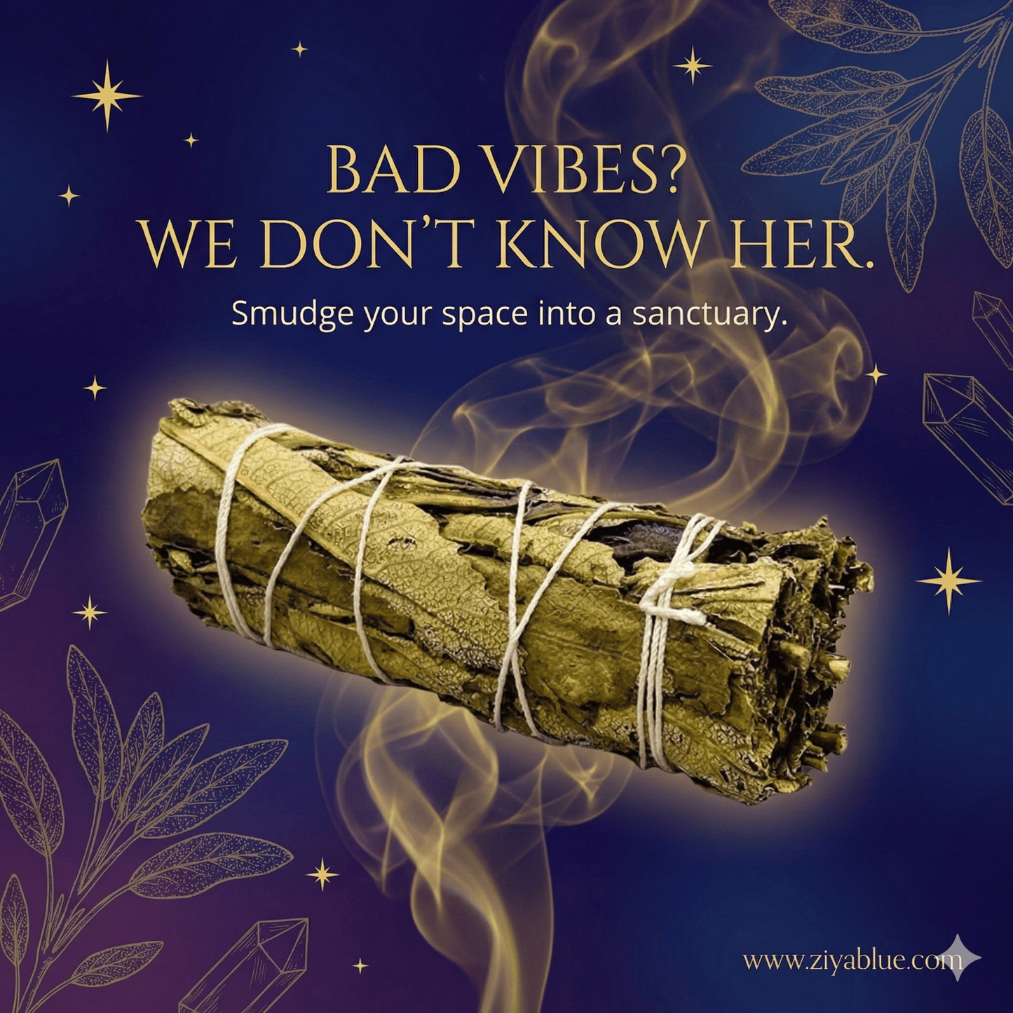 4" Yerba Santa Sage Stick – The "Holy Herb" Heart Healer & Smudge Bundle - Ziya Blue