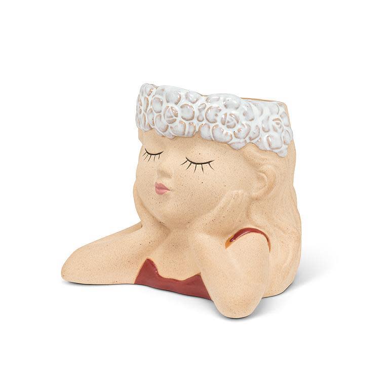 4.5" Head in Hands Planter - Ziya Blue