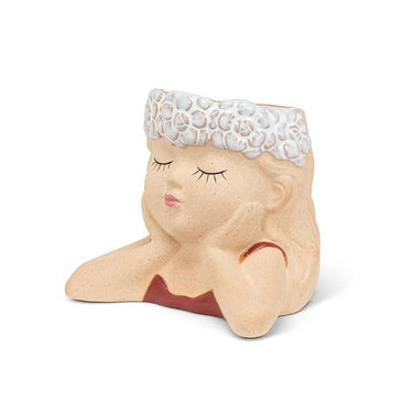 4.5" Head in Hands Planter - Ziya Blue