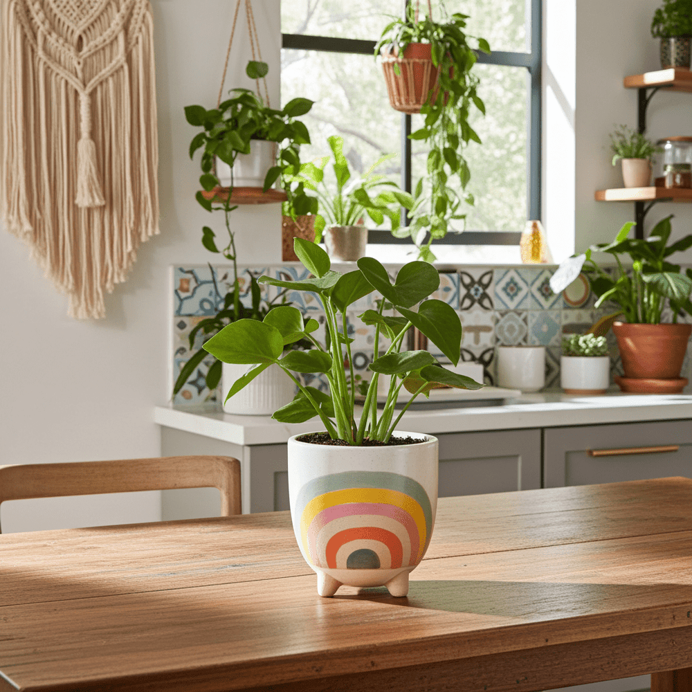 4"Rainbow Planter with Legs - Ziya Blue