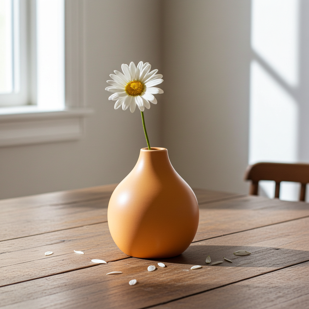 Ochre Matte Vase