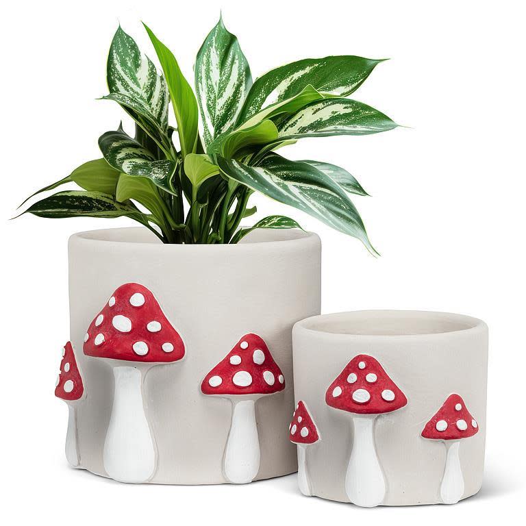6.5" Lg Dot Mushroom Planter - Ziya Blue