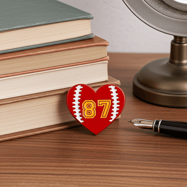 87 Heart Football Pin - Ziya Blue