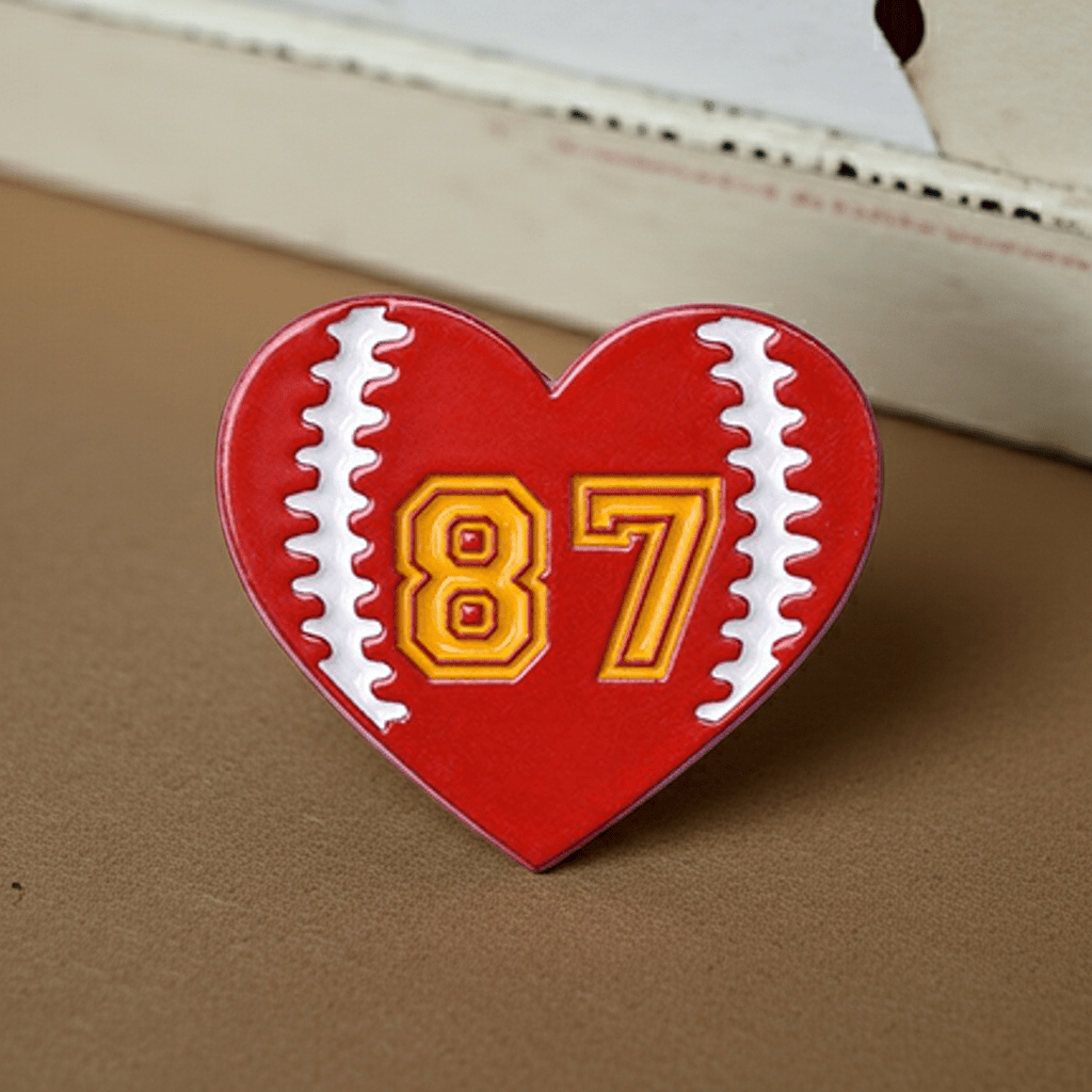 87 Heart Football Pin - Ziya Blue