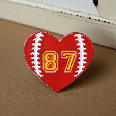87 Heart Football Pin - Ziya Blue