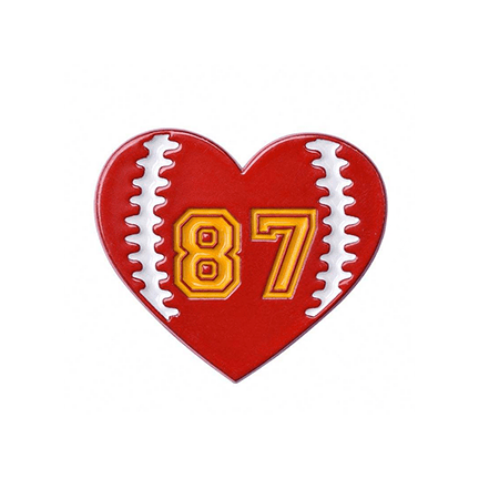 87 Heart Football Pin - Ziya Blue