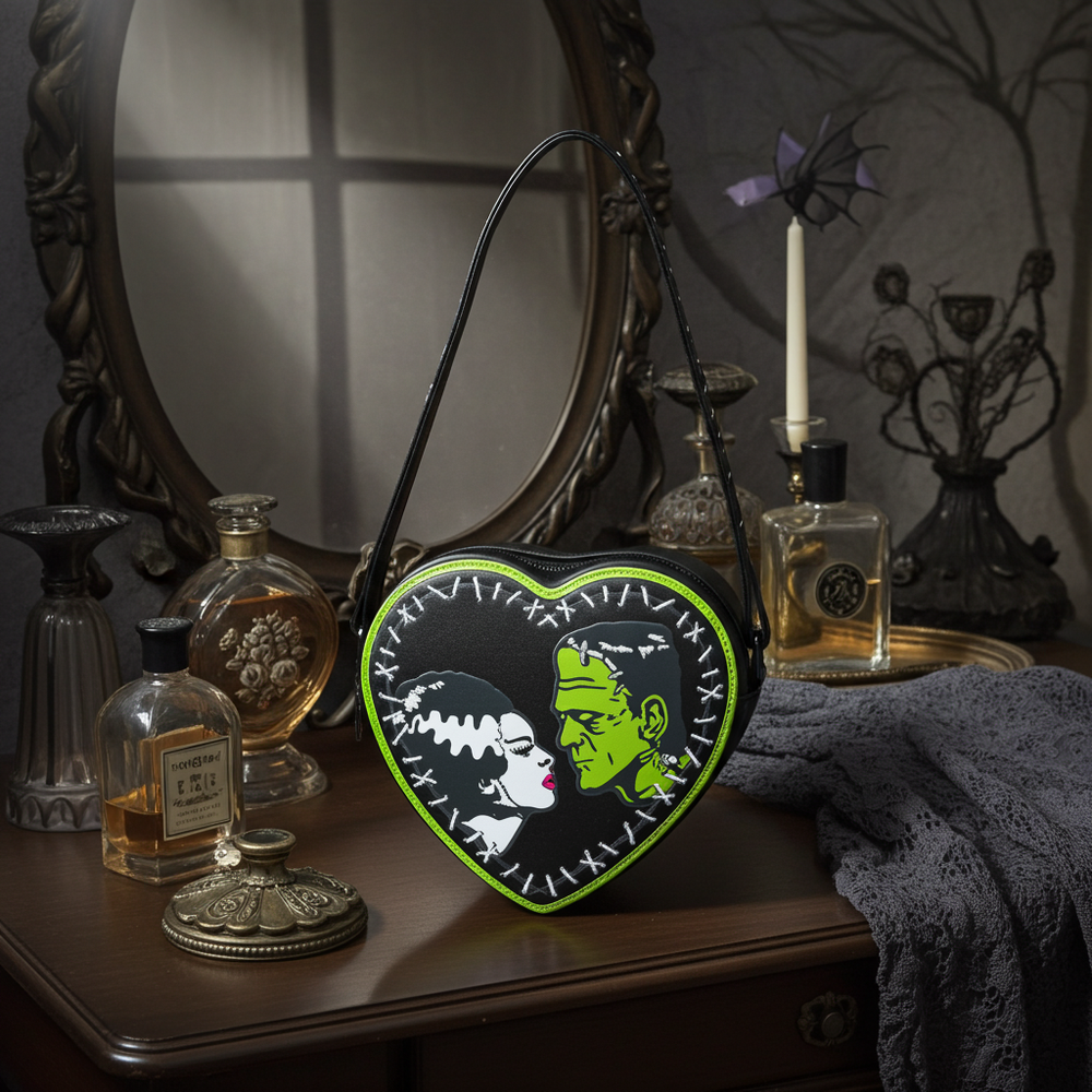 Bride of Frankenstein Stitch Heart Bag - Limited Edition - Ziya Blue