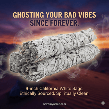 9" California White Sage Stick – The "Bad Juju" Eraser & Spiritual Smudge Stick - Ziya Blue