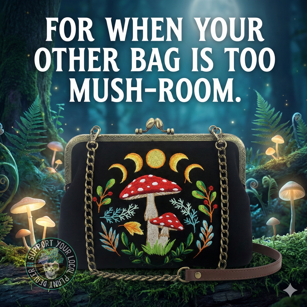 Celestial Mushroom Kiss Lock Bag