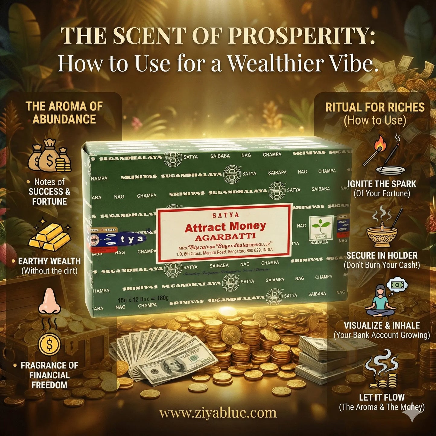 Attract Money Incense Sticks (15 g) 💵✨ Designs by Deekay Inc.