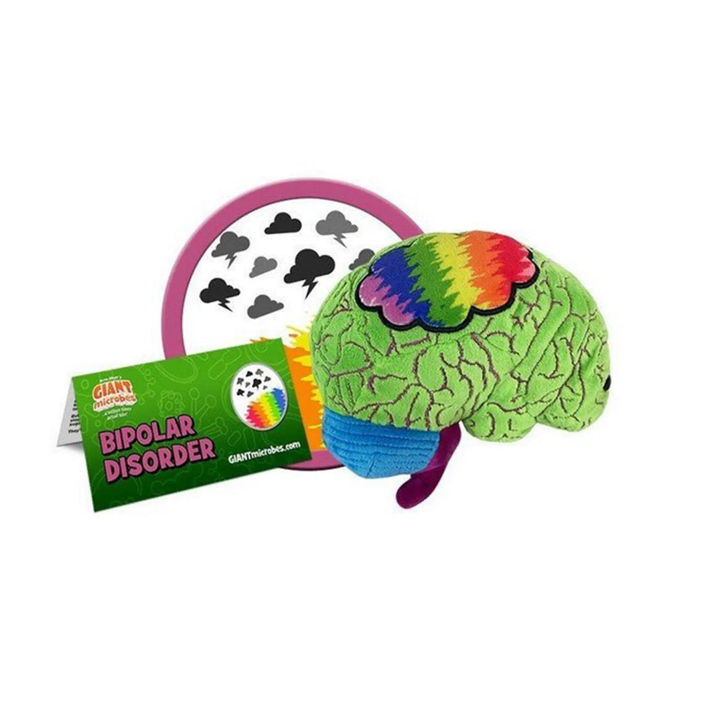 Bipolar Disorder Brain Plush – GIANTmicrobes Mental Health Awareness Toy - Ziya Blue