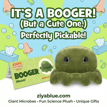 Booger (Mucus) Plush – GIANTmicrobes Educational Gross Science Toy - Ziya Blue
