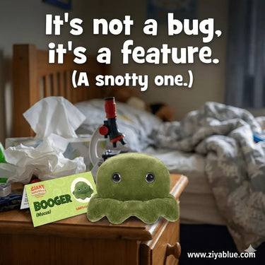 Booger (Mucus) Plush – GIANTmicrobes Educational Gross Science Toy - Ziya Blue