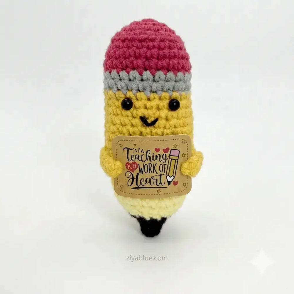 Crochet Teacher Appreciation Pencil Ziya Blue