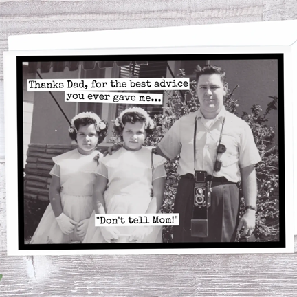 "Don't Tell Mom" Funny Retro Dad Card | Humorous Father's Day Greeting