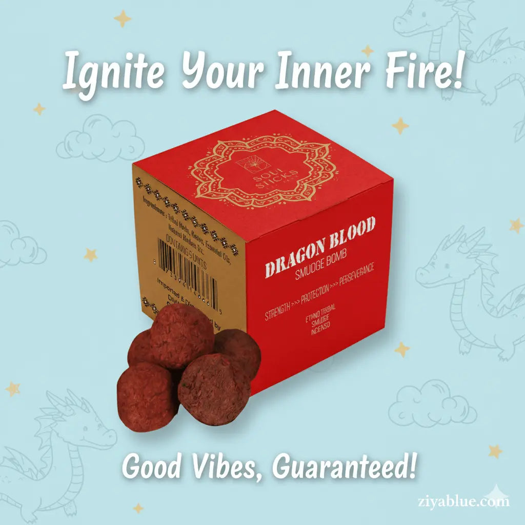Dragon’s Blood Smudge Bombs with Burner 🐉✨ - Ziya Blue