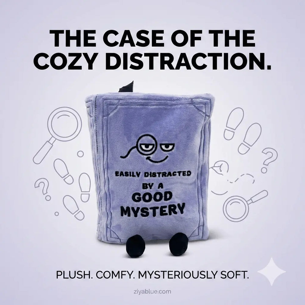 Mystery Book Plush - Your Cozy Whodunit Companion - Ziya Blue