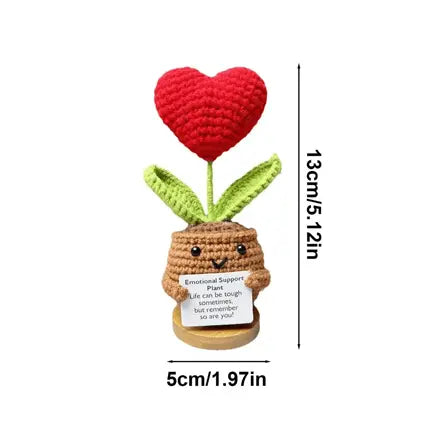 Emotional Support Plant - Heart Crochet Plush 🌱 - Ziya Blue