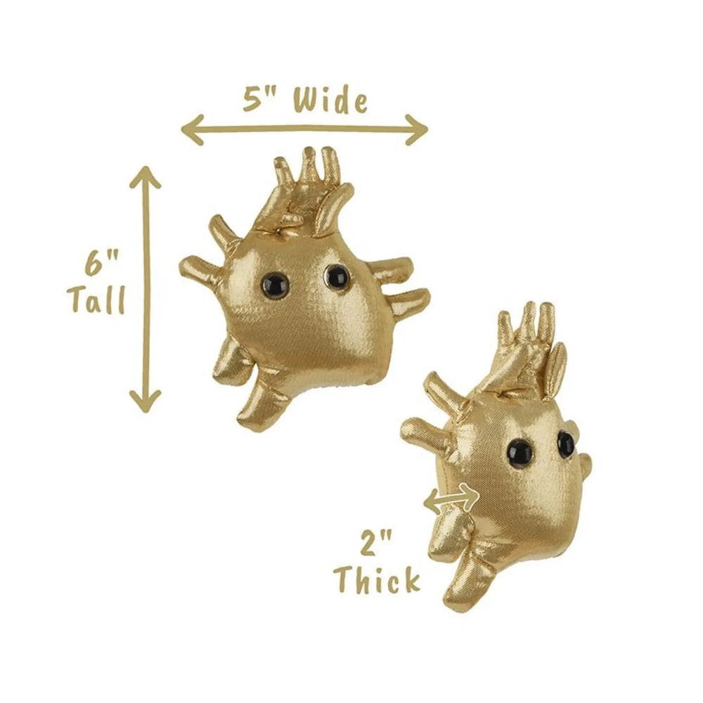 GIANTmicrobes Heart of Gold Plush | 7-9" Anatomical Cardiac Toy – Metallic Gold - Ziya Blue