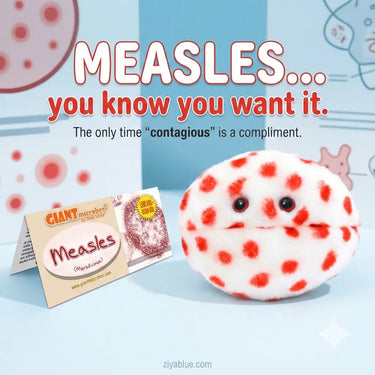 GIANTmicrobes Measles (Morbillivirus) Plush | 5-7" Educational Viral Toy - Ziya Blue