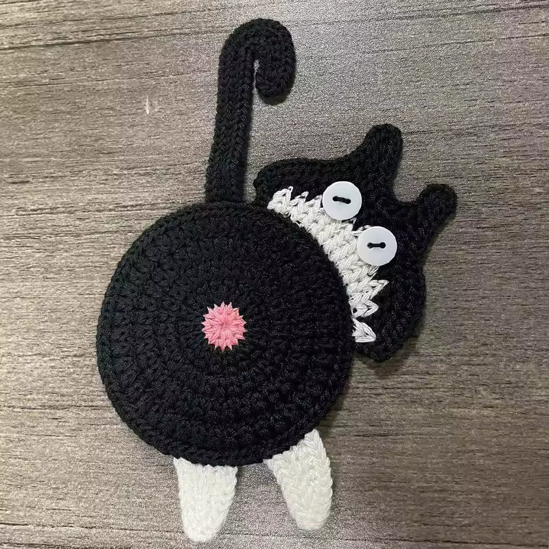 Crochet Cat Butt Coaster
