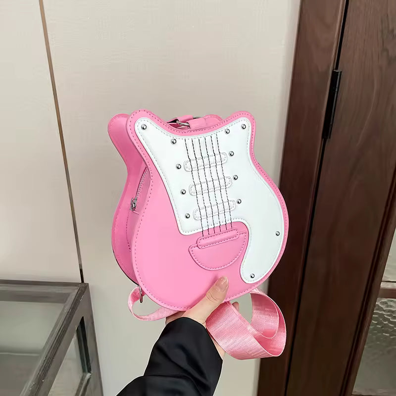 Novelty guitar shoulder bag with adjustable strap