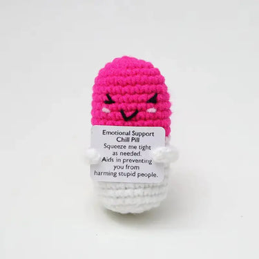 Handmade Crochet "Chill Pill" Desk Toy Ziya Blue