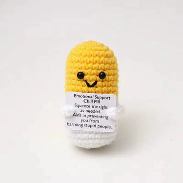 Handmade Crochet "Chill Pill" Desk Toy Ziya Blue