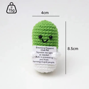 Handmade Crochet "Chill Pill" Desk Toy Ziya Blue