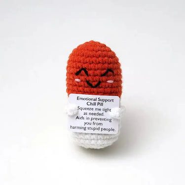 Handmade Crochet "Chill Pill" Desk Toy Ziya Blue