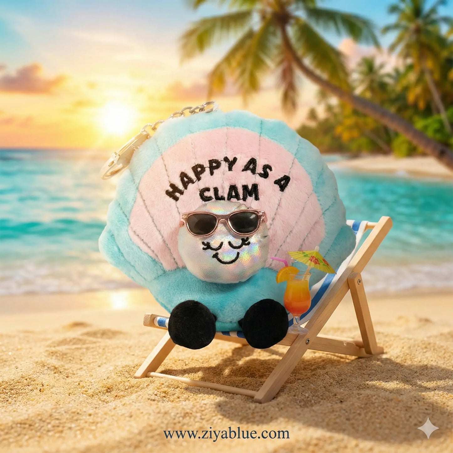 Clam Plush Bag Charm: The Happy as a Clam Accessory - Ziya Blue