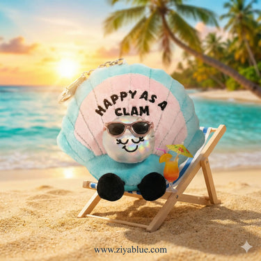Clam Plush Bag Charm: The Happy as a Clam Accessory - Ziya Blue