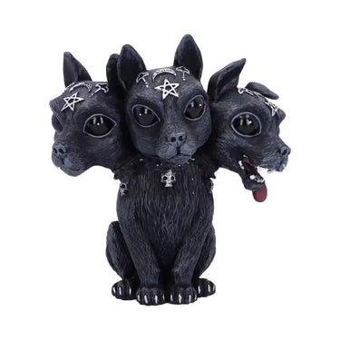 Dark Cerberus Figurine | Three-Headed Gothic Dog Statue