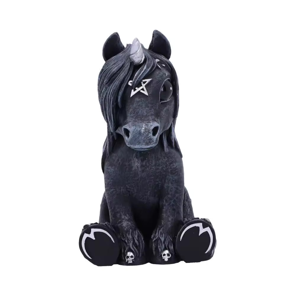 Gothic Unicorn Figurine | Black Magic & Pentagram Statue