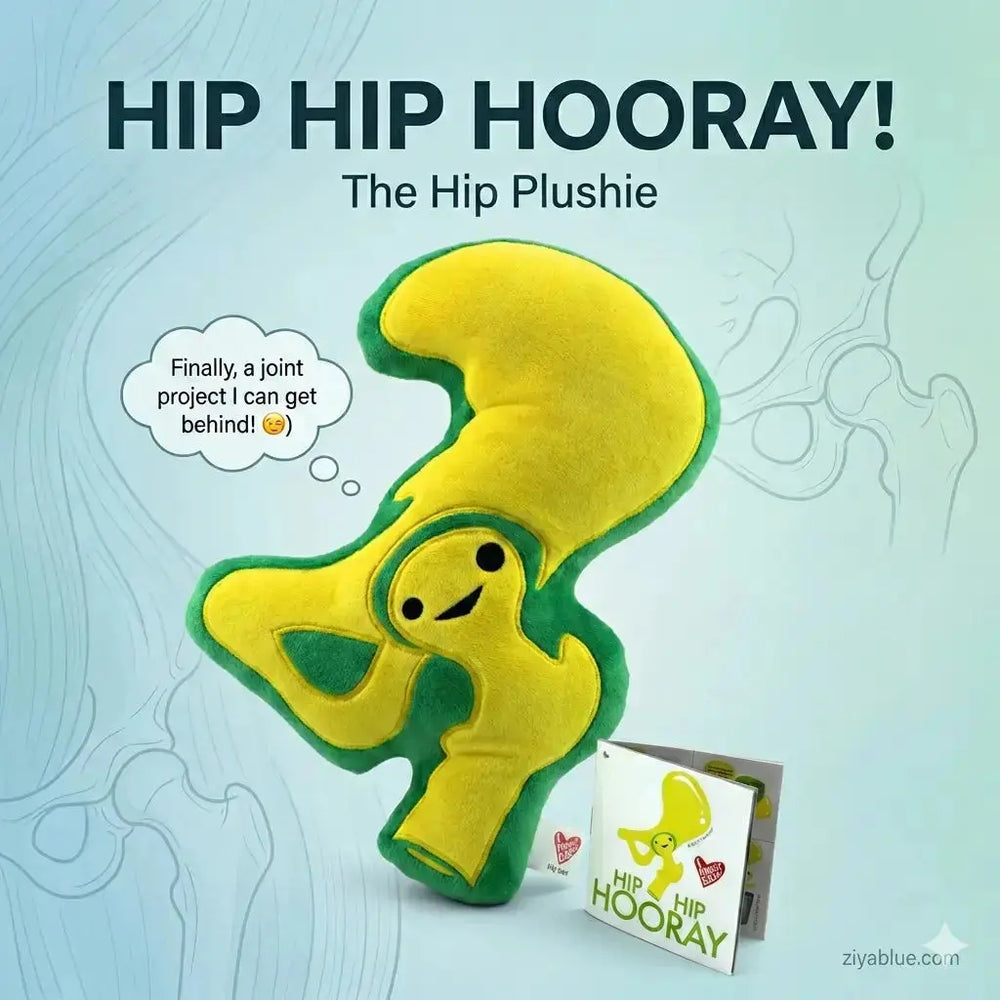 Hip Hip Hooray! The Hip Plushie & Orthopedic Pillow I Heart Guts Ziya Blue