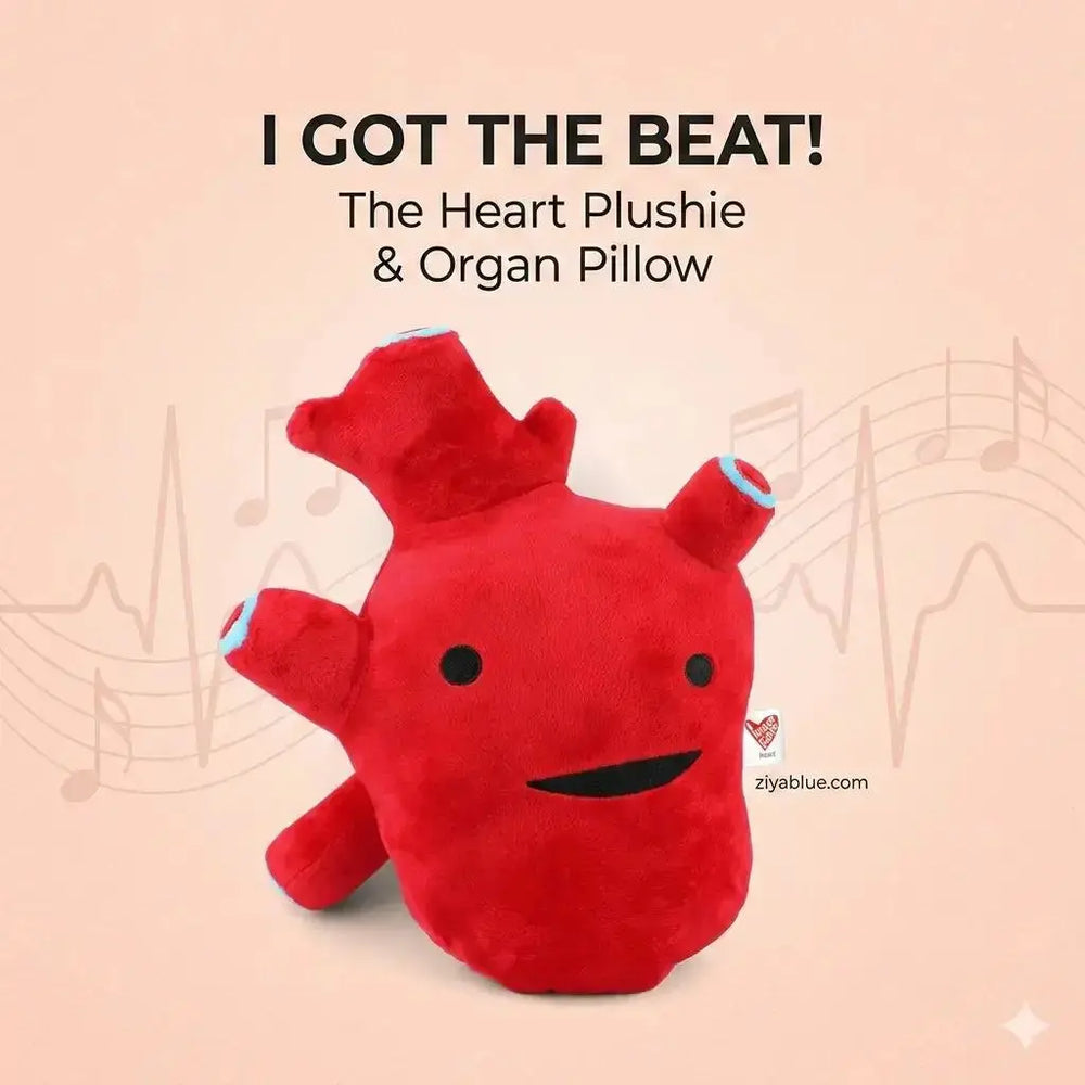 I Got The Beat! The Heart Plushie & Organ Pillow I Heart Guts Ziya Blue