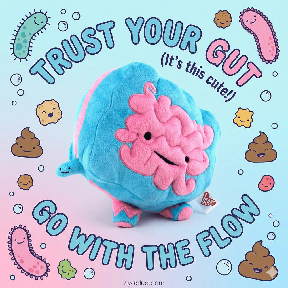 I Heart Guts Intestine Plushie | "Go With Your Gut" – 9" Digestive Health Plush - Ziya Blue